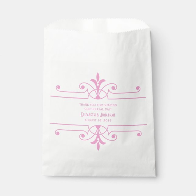 Sacolinha Bolsas de Favor Ornamental, cor-de-rosa v2 (Frente)