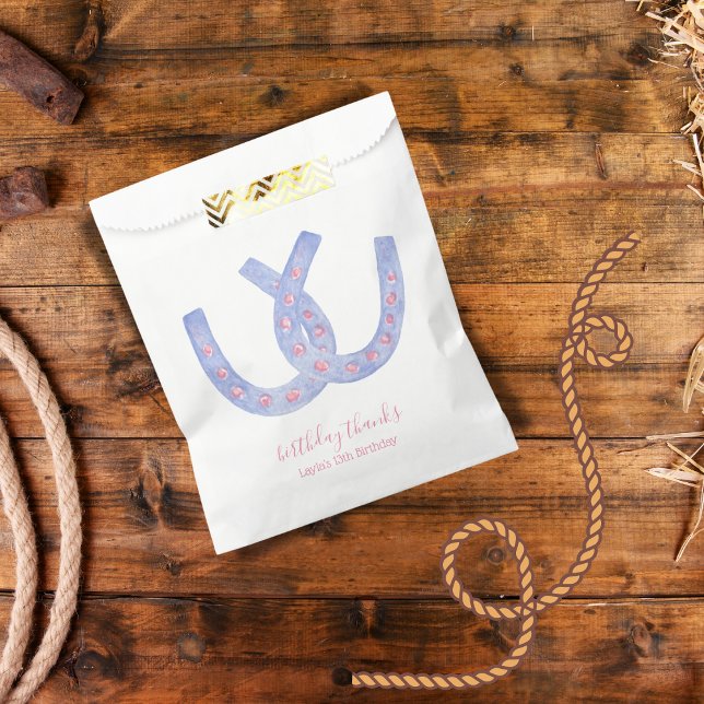 Sacolinha Bolsas de favores cor-de-rosa-azul-ferradura ocide (Criador carregado)