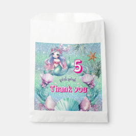 Sacolinha Bolsas de favores da sereia roxa com brilho