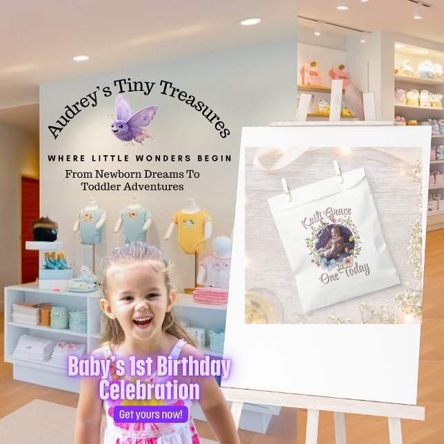 Sacolinha Bolsas de favores de Primavera de primeiro anivers (Criador carregado)