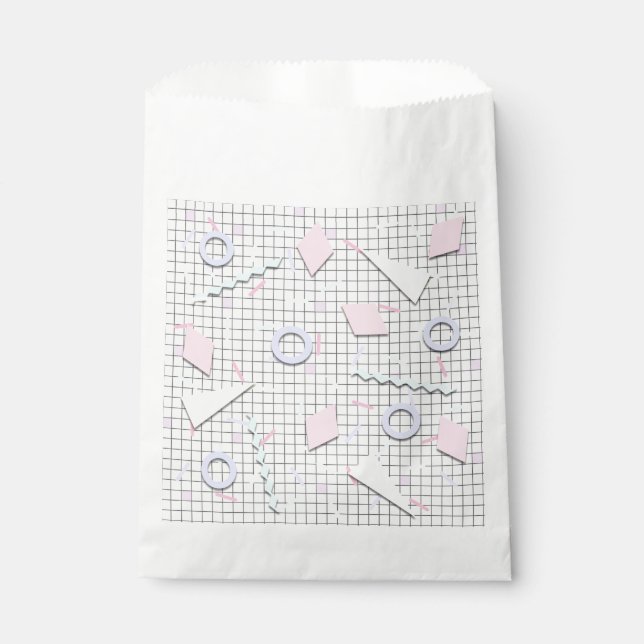 Sacolinha bolsas de Impressão do Candy Pastel Geo dos anos 8 (Frente)