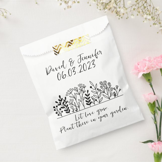 Sacolinha Bolsas De Papel De Casamento De Jardim Floral (Selado)