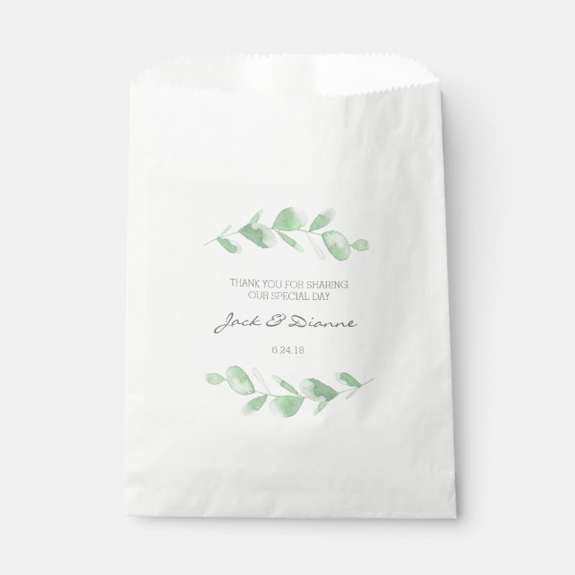 Sacolinha Bolsas de Papel Favorito para Casamento Personaliz (Frente)