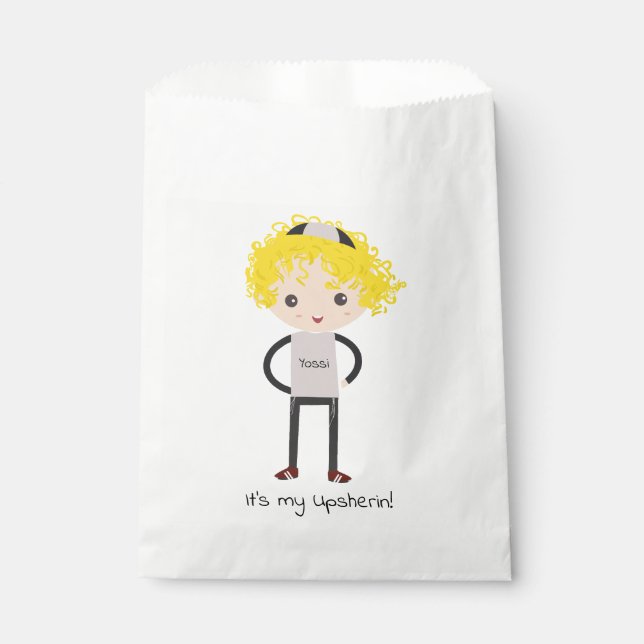 Sacolinha Bolsas de Parte de Upsherin Personalizadas (Frente)