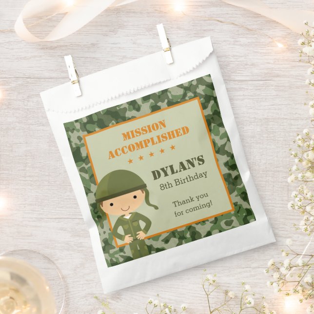 Sacolinha Bolsas do Exército - Camo Militar Soldado Aniversá (Cortado)