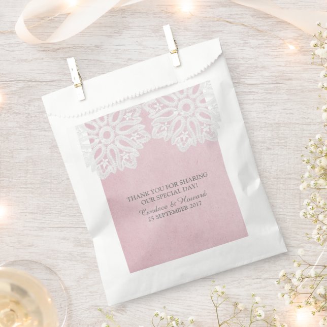 Sacolinha Bolsas Elegantes de Lace Rosa (Cortado)