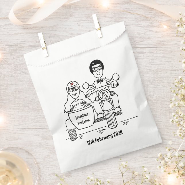 Sacolinha Bolsas Favoráveis ao Casamento de Motocicleta Pers (Cortado)