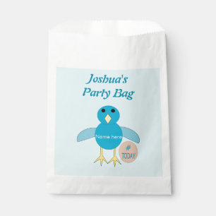Sacolinha Bolsas Favoráveis do Pintinho Azul de Aniversári