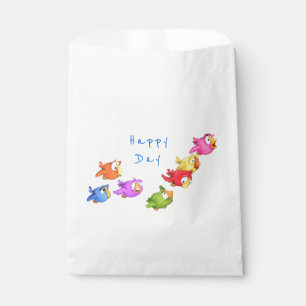 Sacolinha Bolsas Favoritas de Pássaros Felizes Voando - Text