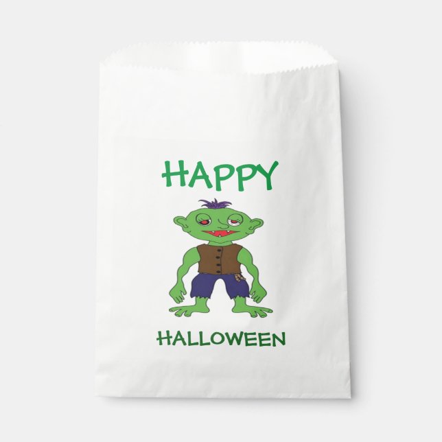 Sacolinha Bolsas/Monstro do Favor Branco do Halloween (Frente)
