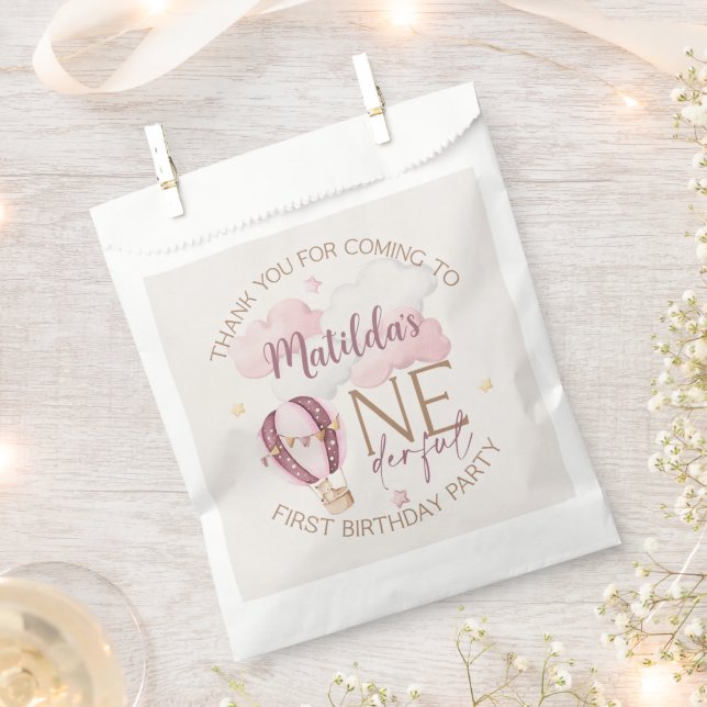 Sacolinha Bolsas personalizadas de favoritos do primeiro ani (Cortado)