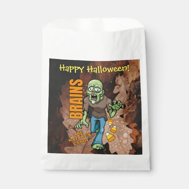 Sacolinha Bolsas personalizáveis do Zombie Halloween Tratat (Frente)