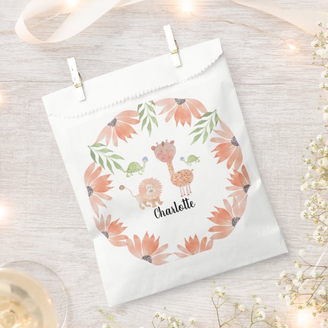 Sacolinha Bonita Girafa De Bebê Cintada Com Aquarela (Cortado)