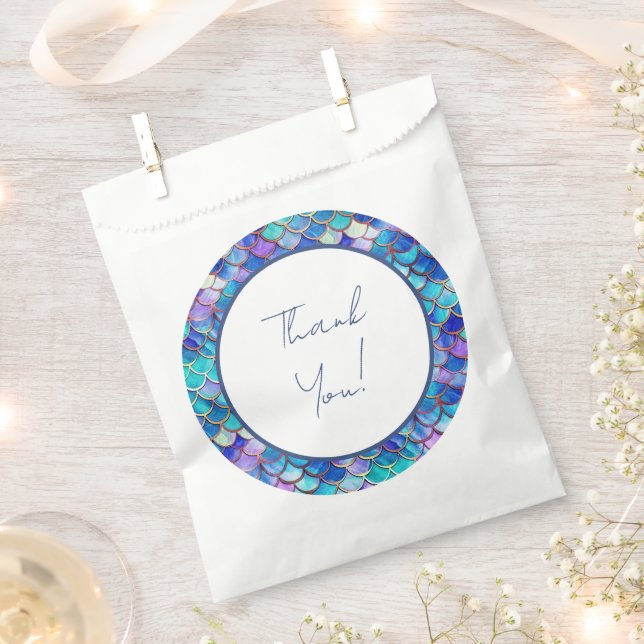 Sacolinha Bonita Sereia Festa de aniversário De Meninas Muit (Cortado)