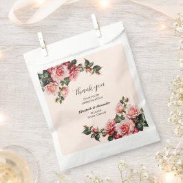 Sacolinha Bonito casamento rosa e rosa vermelha