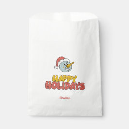 Sacolinha bonito homem de neve festa de feriado