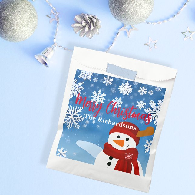 Sacolinha Bonito Snowman Winter Wonderland Feliz Natal (Criador carregado)