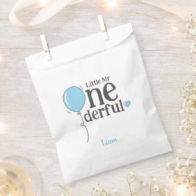 Sacolinha Bonito Sr. Onemagro Primeiro Aniversário Azul (Cortado)