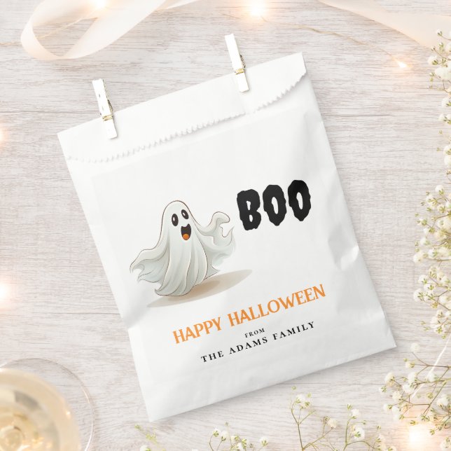 Sacolinha Boo Ghost Custom Family Name Happy Halloween (Cortado)