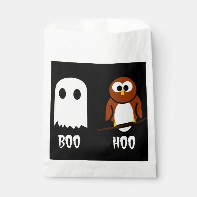 Sacolinha Boo Hoo Ghost and Owl Treat Bag (Frente)