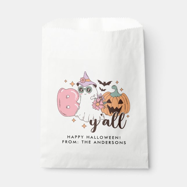 Sacolinha Boo y Retro Groovy Halloween (Frente)