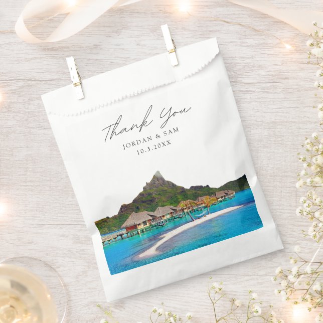Sacolinha Bora Bora Wedding Favor Obrigado (Cortado)
