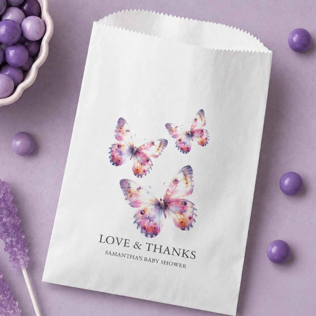 Sacolinha Borboleta (Butterfly baby shower favor bags)