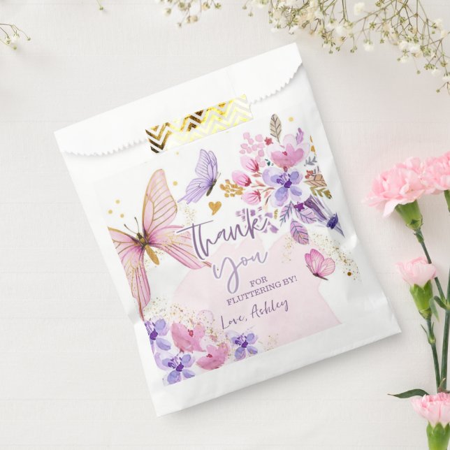 Sacolinha Borboleta Obrigado Flutuando Por Garota Aniversári (Selado)