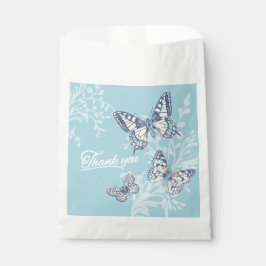 Sacolinha Borboletas pintaram obrigado azul claro que você c