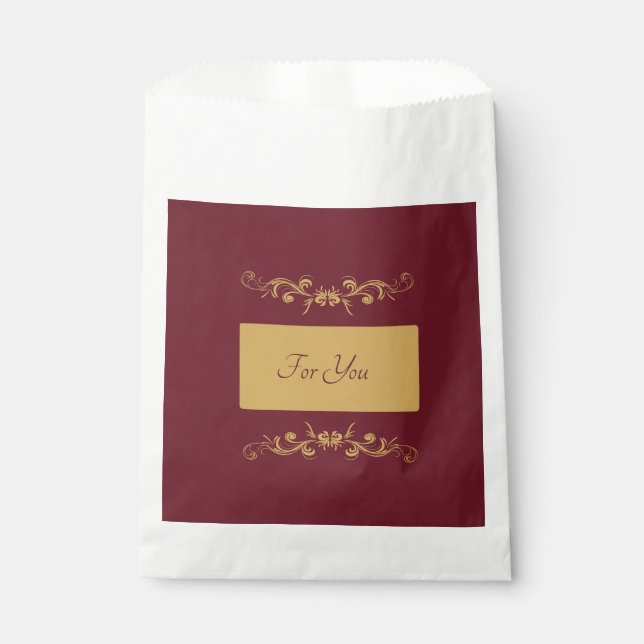 Sacolinha Bordeaux Personalizado Favor Bag (Frente)