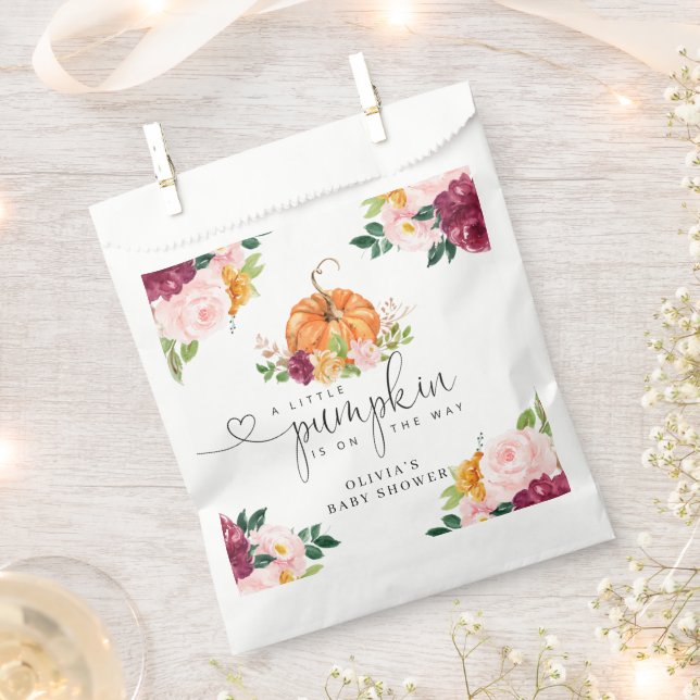 Sacolinha Borgonha caia abóbora floral (Cortado)