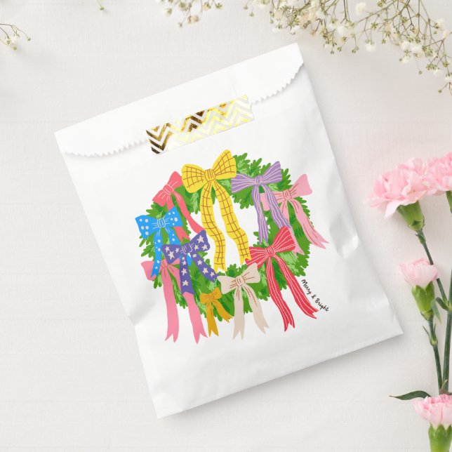 Sacolinha Bow Merry And Bright Christmas  (Selado)