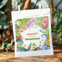 Sacolinha Boy Dinosaur 4th Birthday Invitation