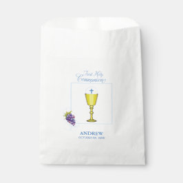 Sacolinha Boy First Communion, Chalice com Host e Uvas