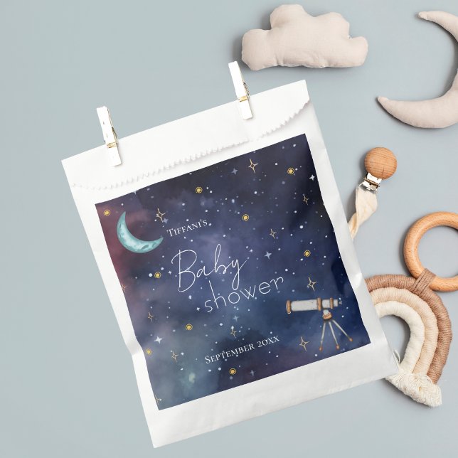 Sacolinha Boy Girl Celestial Sky Moon & Stars Baby Shower (Criador carregado)