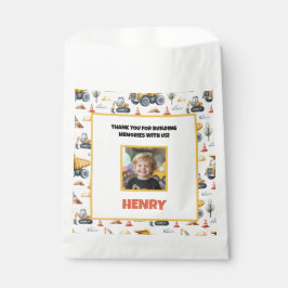 Sacolinha Boys Construction Party Obrigado Foto e Nome