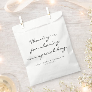 Sacolinha Branco Clássico Minimalista Obrigado Casamento