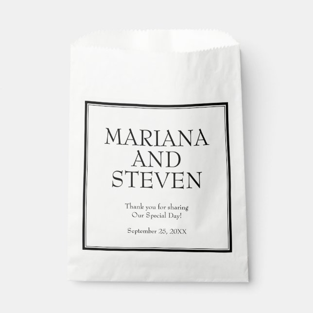 Sacolinha Branco preto minimalista moderno (Frente)