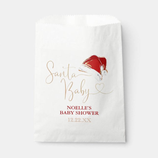 Sacolinha Branco Vermelho Dourado Papai Noel Papais noeis de (Frente)