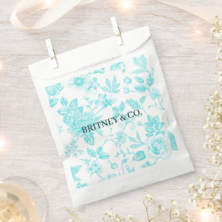 Sacolinha Bride & Co. Teal Floral Toile Personalizado