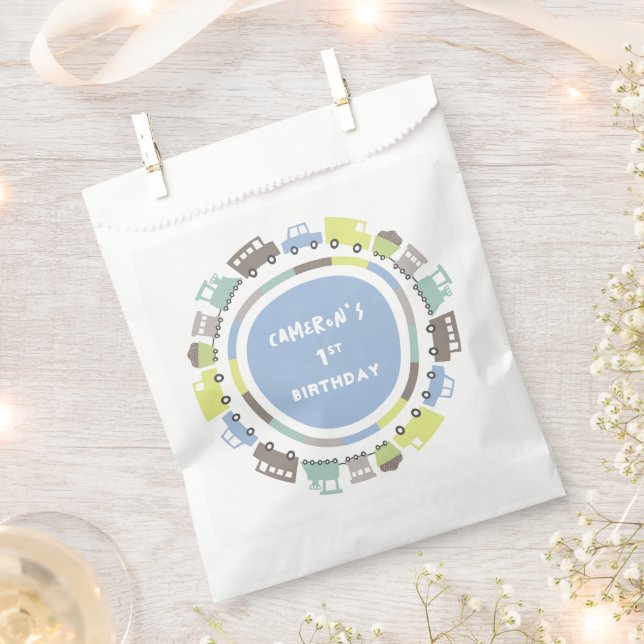 Sacolinha Brinquedos Boys Pastel Blue Kid Transport Festa de (Cortado)