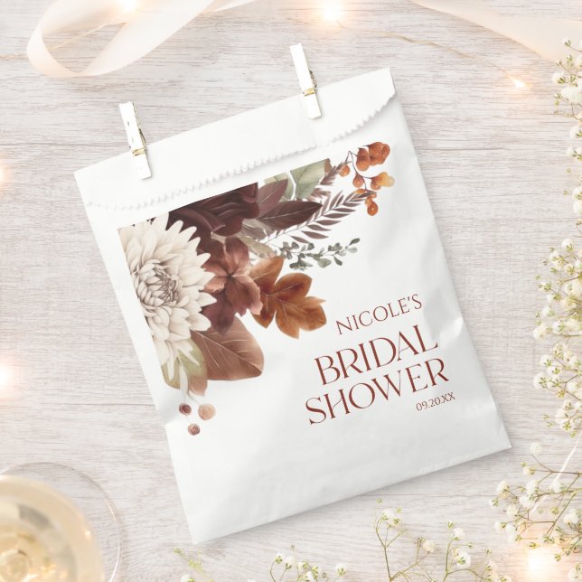 Sacolinha Brown Burgundy Cai No Chá de panela Floral (Cortado)