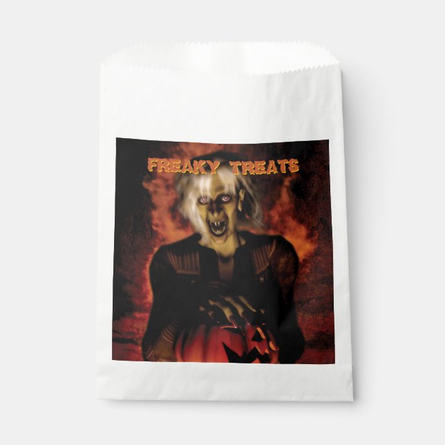 Sacolinha bruxa má com abóbora. Dia das Bruxas (Frente)