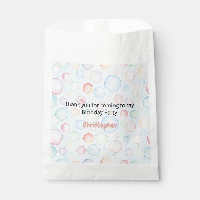 Sacolinha Bubbles & Fins Children's Birthday (Frente)