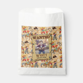 Sacolinha Buckaroo Cowboy Foto de Aniversário e Nome Cute