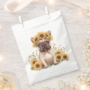 Sacolinha Buldogue Francês Cercado Por Girassóis