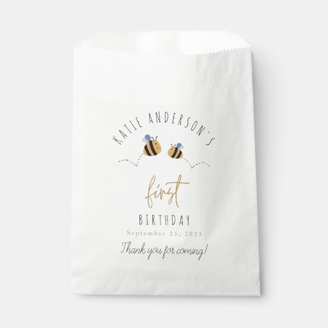Sacolinha Bumblebee Cinto Moderno Primeiro Aniversário (Frente)
