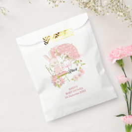 Sacolinha Bunny Umbrella Florals Nome Data Chá de fraldas Ra