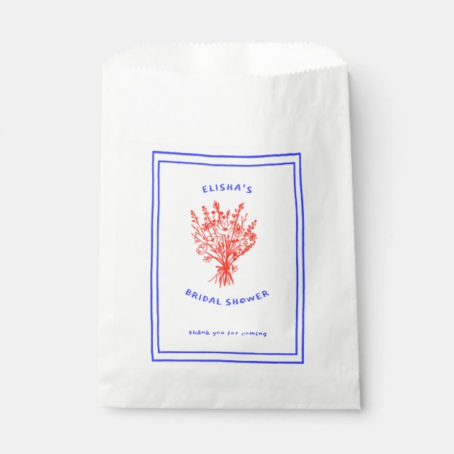 Sacolinha Buquê de flor selvagem Chá de panela cáustico (Frente)