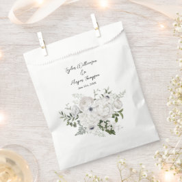 Sacolinha Buquê Floral Branco e Preto Moderno